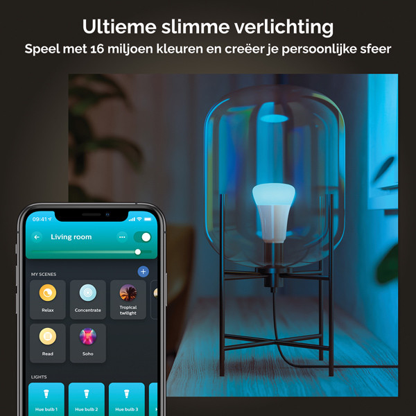 Philips Hue Starter Kit E27 | White en Color Ambiance | 3 lampen